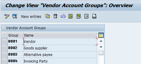 Sap account group table